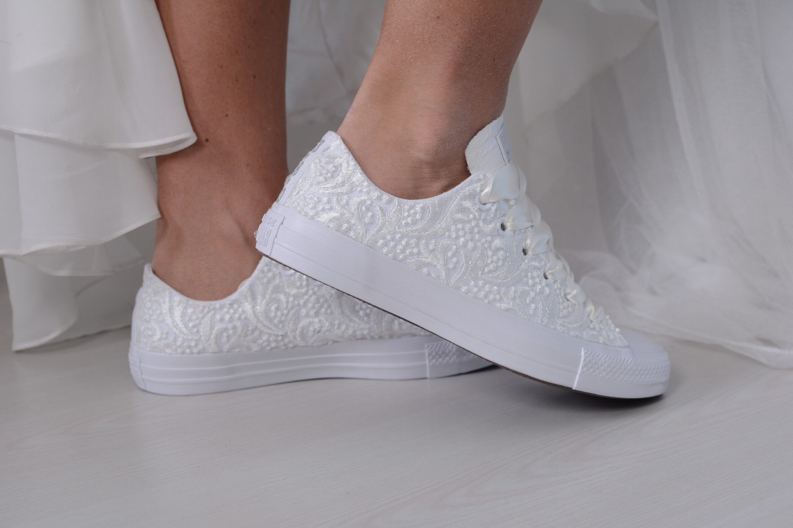 Luxury Ivory Wedding Converse For Bride – Lovin